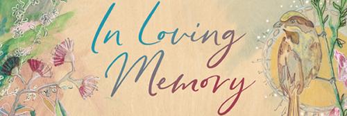 Detail from the Early Pregnancy Loss commemorative certificate, showing the text 'In Loving Memory', artwork of birds and flowers