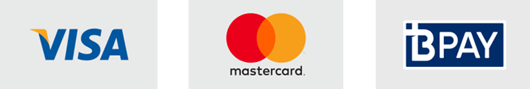 Payment methods  - Visa, Mastercard or BPay